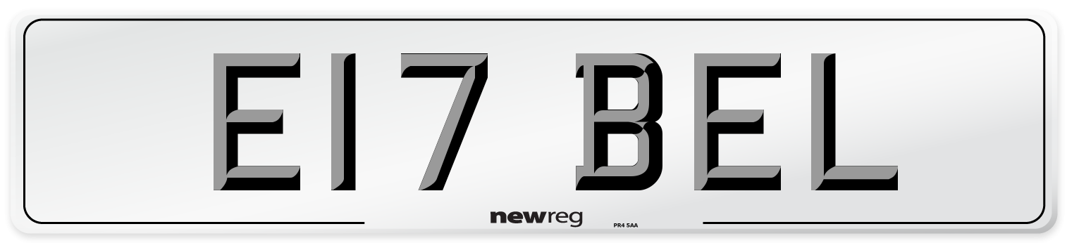E17 BEL Number Plate from New Reg